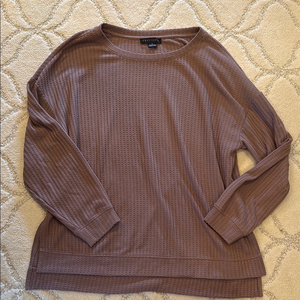 Sanctuary waffle knit long sleeve top